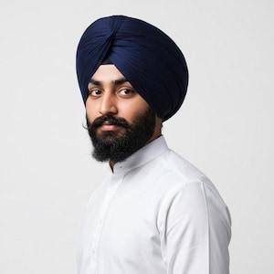 Sikh Turban - Blue Turban | Voile Turban | 100% Cotton | Turban Fabric | Full Voile Turban | 1 Meter Long | Gift for Sikh | Indian Turban