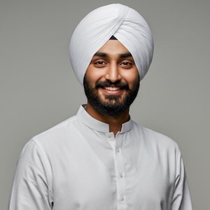 Sikh Turban - White Turban | Voile Turban | 100% Cotton | Turban Fabric | Full Voile Turban | 1 Meter Long | Gift for Sikh | Indian Turban