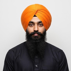 Sikh Turban - KHALSA ORANGE | Voile Turban | 100% Cotton | Turban Fabric | Full Voile Turban | 1 Meter Long | Gift for Sikh | Indian Turban