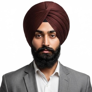 Sikh Turban - Brown Turban | Voile Turban | 100% Cotton | Turban Fabric | Full Voile Turban | 1 Meter Long | Gift for Sikh | Indian Turban