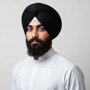 Sikh Turban - Black Turban | Voile Turban | 100% Cotton | Turban Fabric | Full Voile Turban | 1 Meter Long | Gift for Sikh | Indian Turban