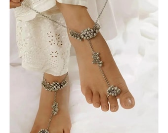 Kundan Polki Pearl Bridal Anklets: Ghungroo Jhanjran Payal