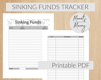 Sinking Funds Tracker Printable | Savings Tracker | Budget Printables | Budgeting Tracker | Progress Tracker | Budget Printable |