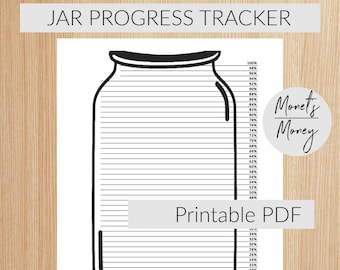 Jar Tracker | Progress Tracker Printable | Savings Tracker | Savings Jar | Debt Payoff Tracker | Budgeting Tracker | Progress Tracker