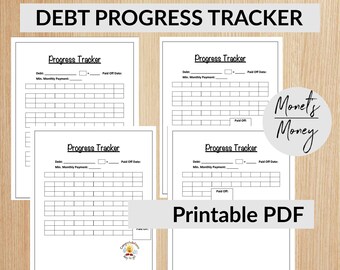 Debt Progress Tracker Printable File | Debt Payoff Tracker | Budgeting Printables | Budgeting Tracker | Progress Tracker | Budget Printable