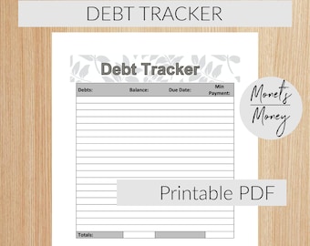 Debt Tracker Printable | Debt Payoff Tracker | Budget Printables | Budgeting Tracker | Progress Tracker | Budget Printable | Debt Snowball