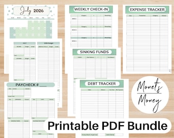 2026 July Budget Planner Kit, Budget Planner Printable, Budget, Expense Tracker, Paycheck Budget, Debt Tracker, Sinking Funds Tracker