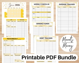 2026 June Budget Planner Kit, Budget Planner Printable, Budget, Expense Tracker, Paycheck Budget, Debt Tracker, Sinking Funds Tracker