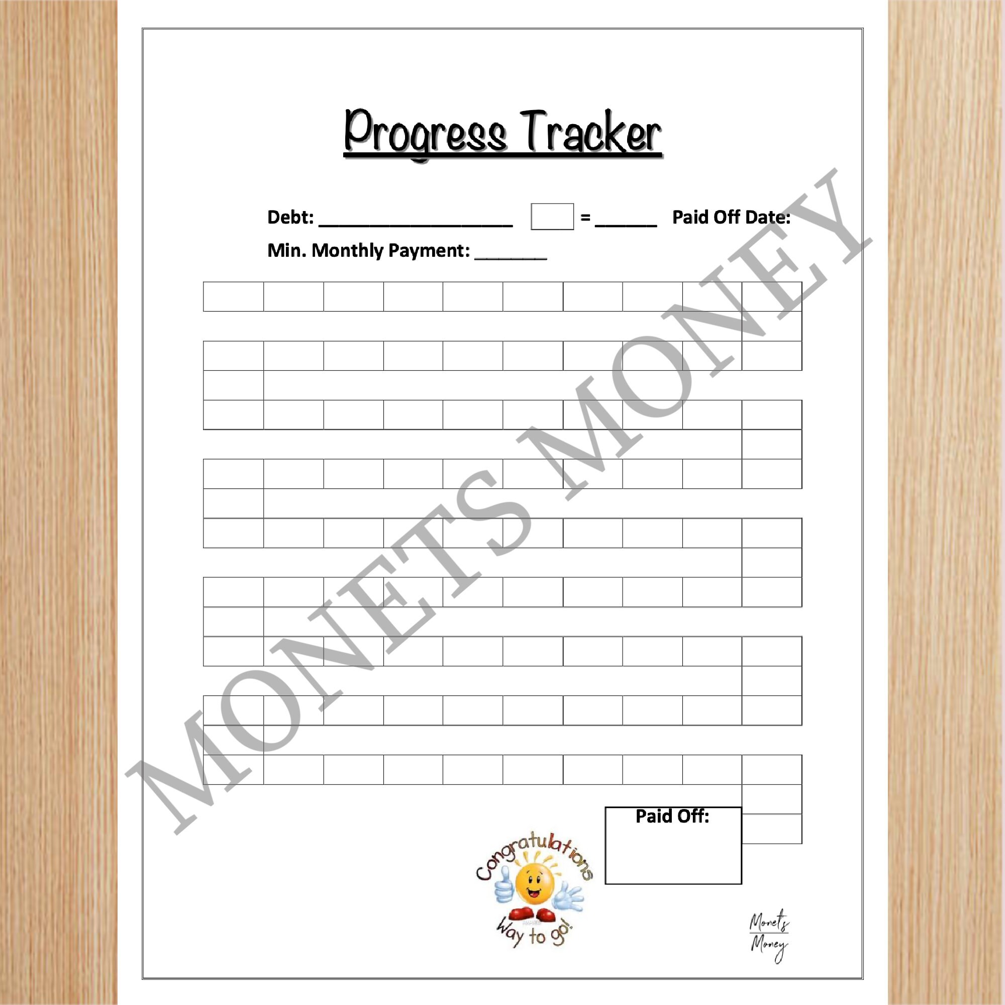 Debt Progress Debt Progress Tracker Printable File | Debt Payoff Tracker | Budgeting ...
