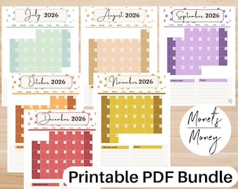 2026 - 6 Month Budget Planner Kit, Budget Planner Printable, Budget, Expense Tracker, Paycheck Budget, Debt Tracker, Sinking Funds Tracker