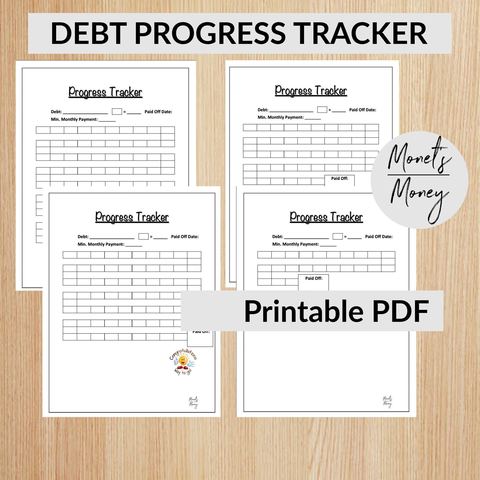 Debt Progress Debt Progress Tracker Printable File | Debt Payoff Tracker | Budgeting ...