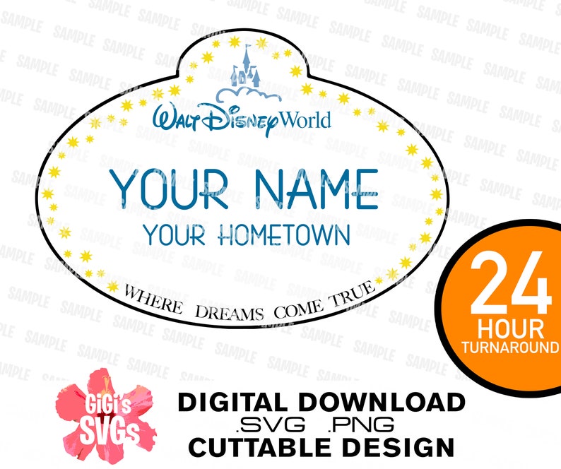Download Disney SVG Personalized Disneyland Cast member name tag ...