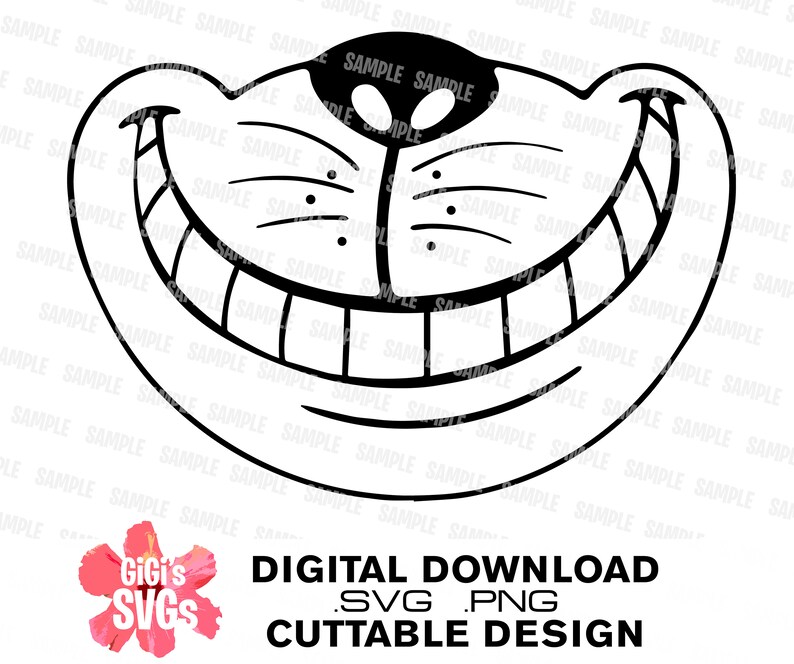 Cheshire Cat face svg Alice in Wonderland svg Disney svg | Etsy