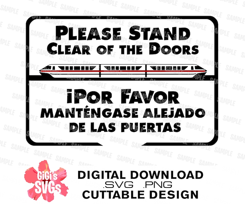 Download Disney Monorail SVG Please Stand Clear of the Doors svg | Etsy