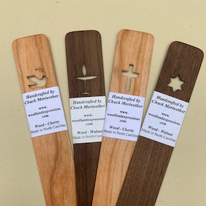 Holiday Wood Bookmarks | Peace Dove, Chalice, Cross, Star of David