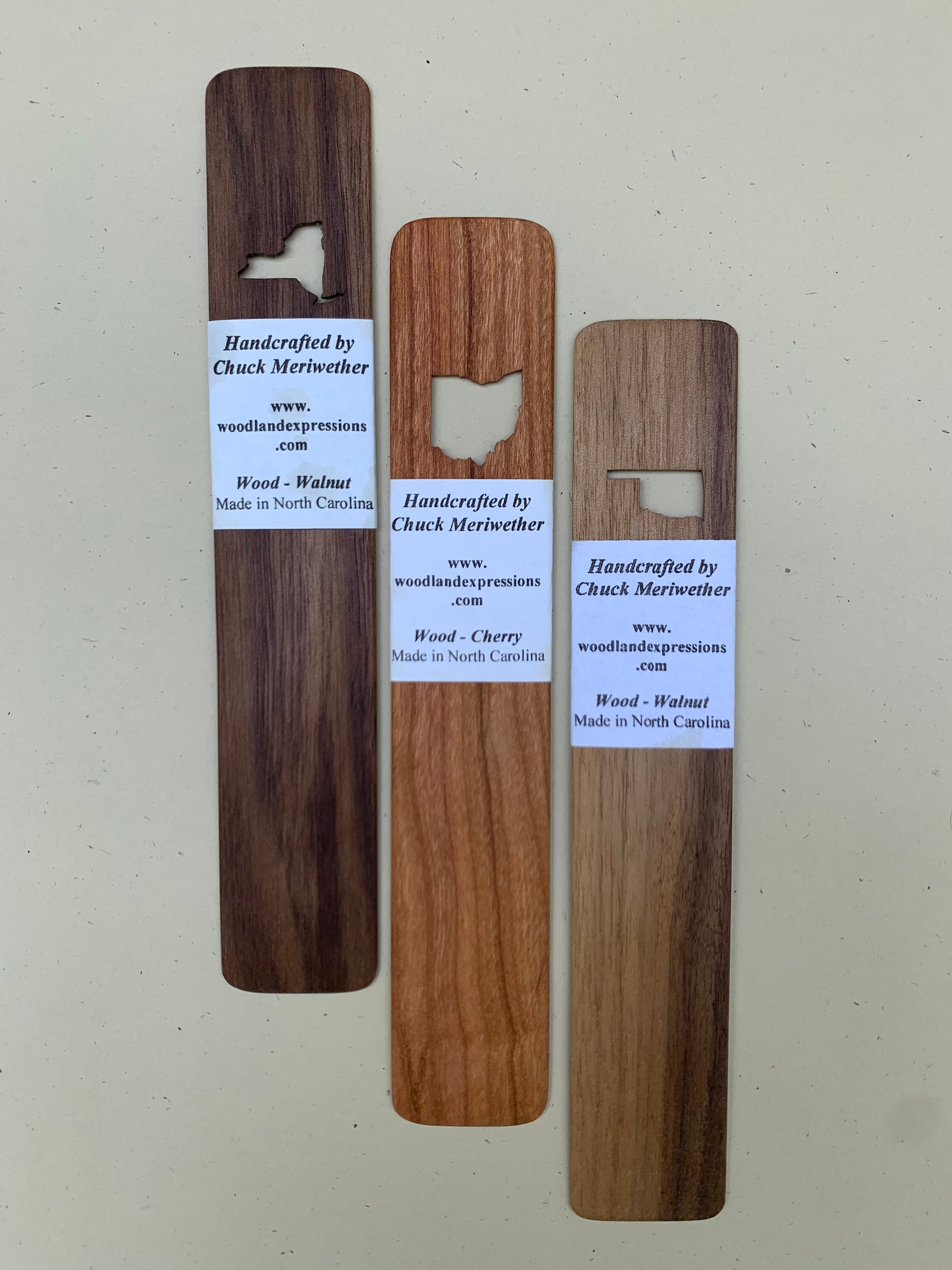 States & Nations Wood Bookmarks North Carolina Ohio Etsy