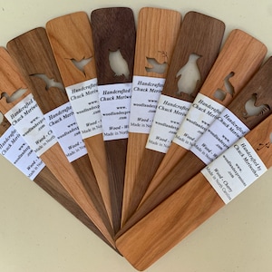 Bird wood bookmarks | humming bird, peace dove, owl, cardinal, rooster, seagull, penguin, flamingo, duck