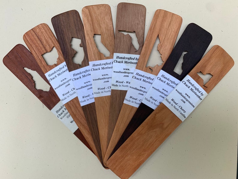 States & Nations Wood Bookmarks North Carolina Ohio Etsy