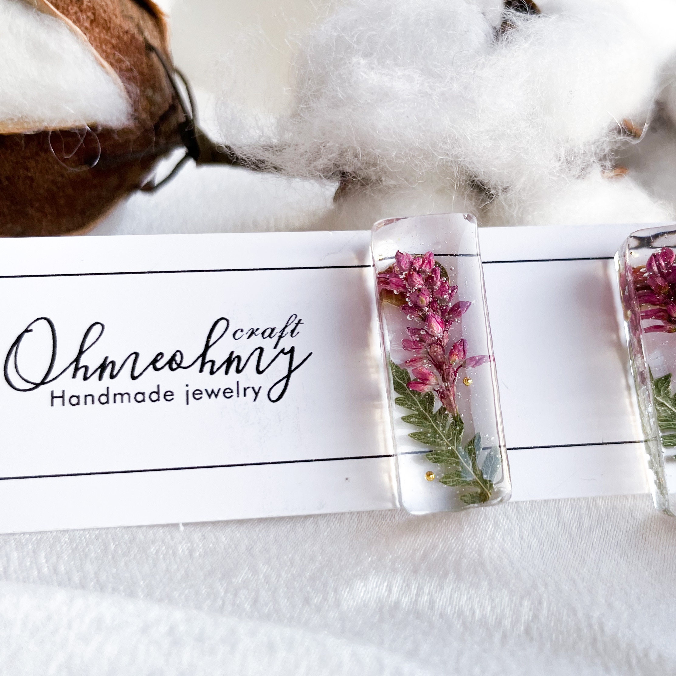 Handmade Kissmeatthegardengate Flowers & Fern Leaf Stud Etsy