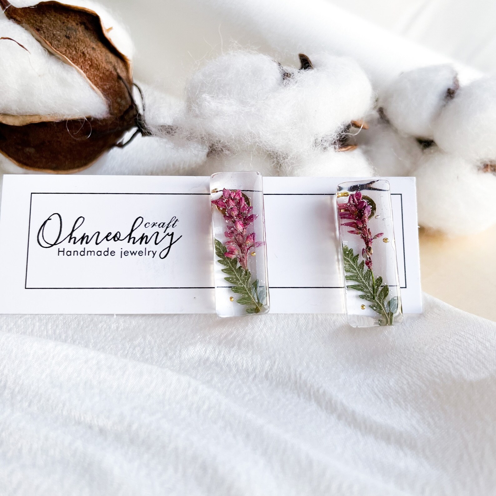 Handmade Kissmeatthegardengate Flowers & Fern Leaf Stud Etsy