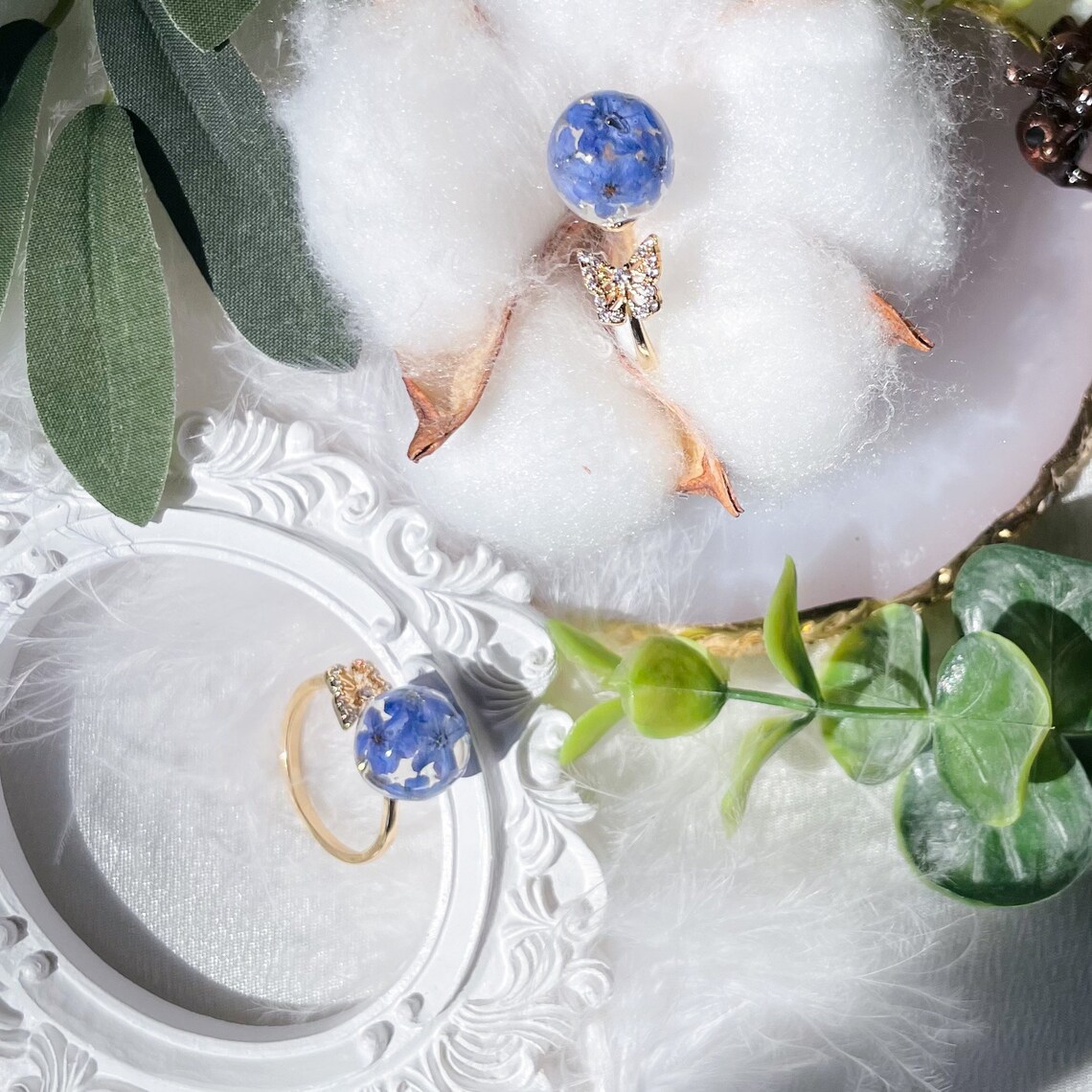 Handmade Butterfly Flower Ring 18k Gold Ring Etsy