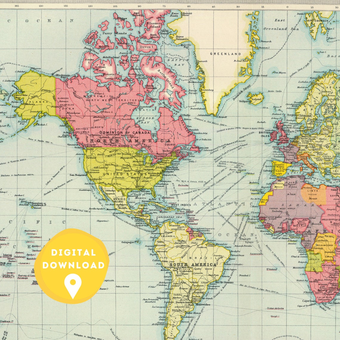 World Map Poster World Atlas Printable Map World Map - Etsy UK