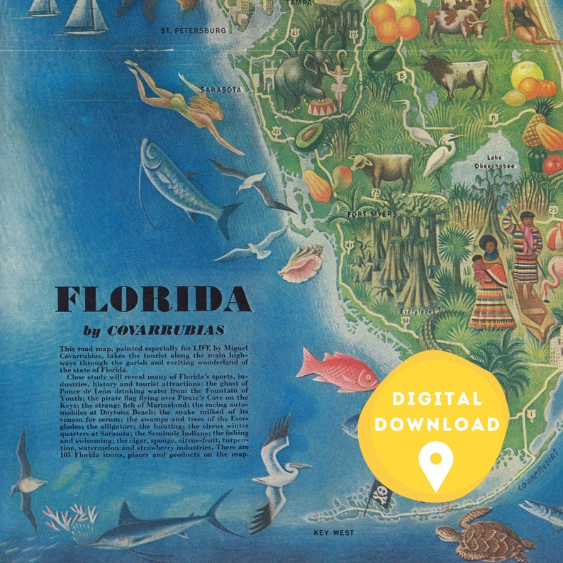 Map of Florida Florida Map Print - Il 794xN.3862194417 Do4b 