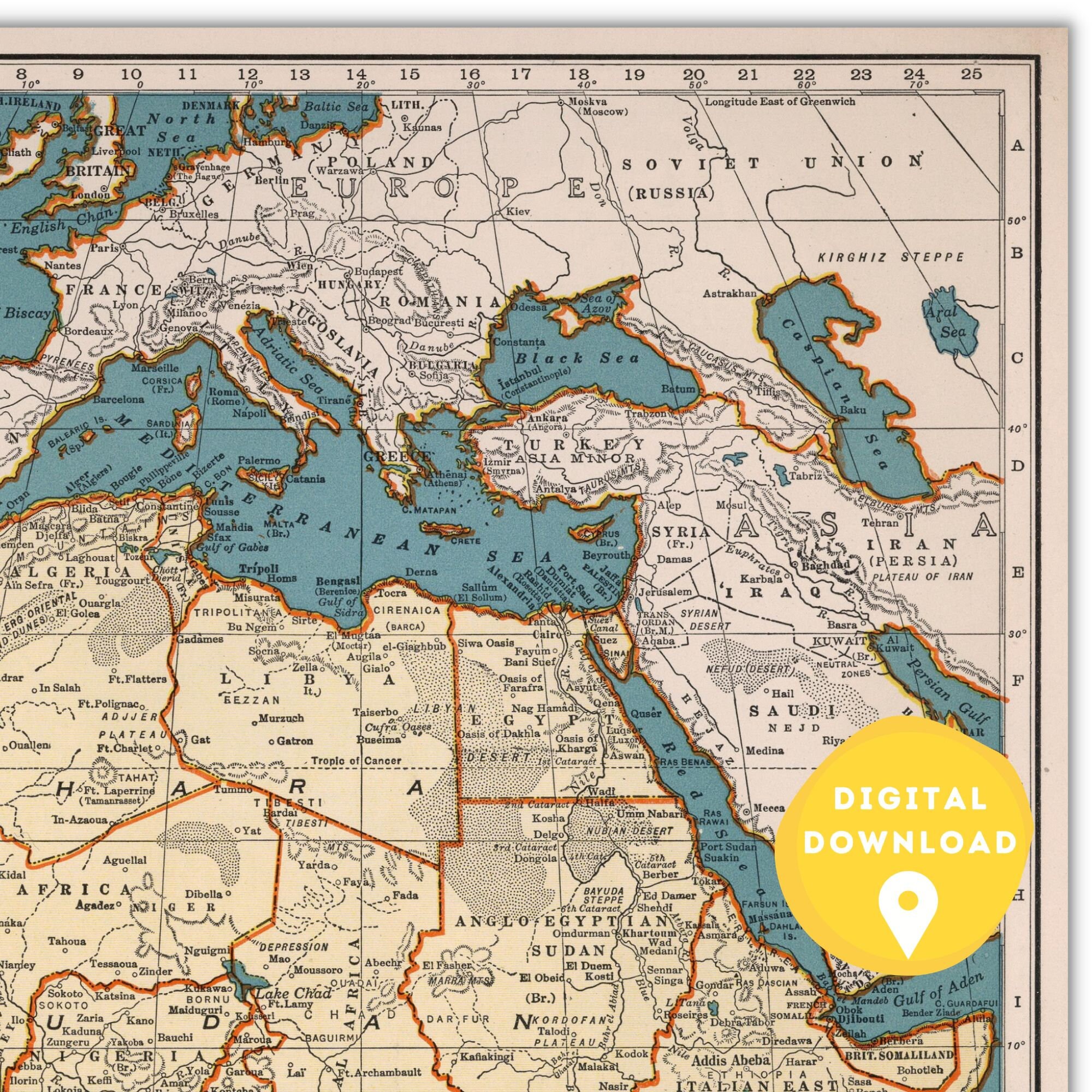 Map of Africa Printable Africa Map Africa Map Poster Africa Map Map of Africa Printable Africa Map Africa Map Poster Africa Map