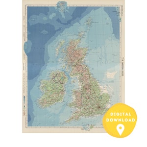 Map of UK, Printable British Map, UK map poster, United Kingdom map, UK wall art poster, British map, British Isles poster,