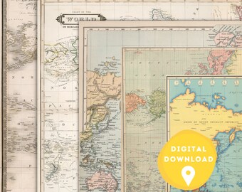 1933年製ヴィンテージ世界地図ポスター、アンティーク学校用図表