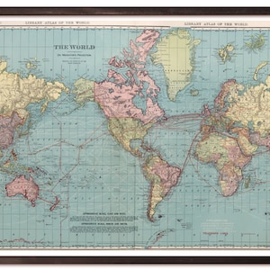 World Map. 1912, digital download, vintage map, retro map, antique world map, world map old style, instant download, world map, 1900s image 4