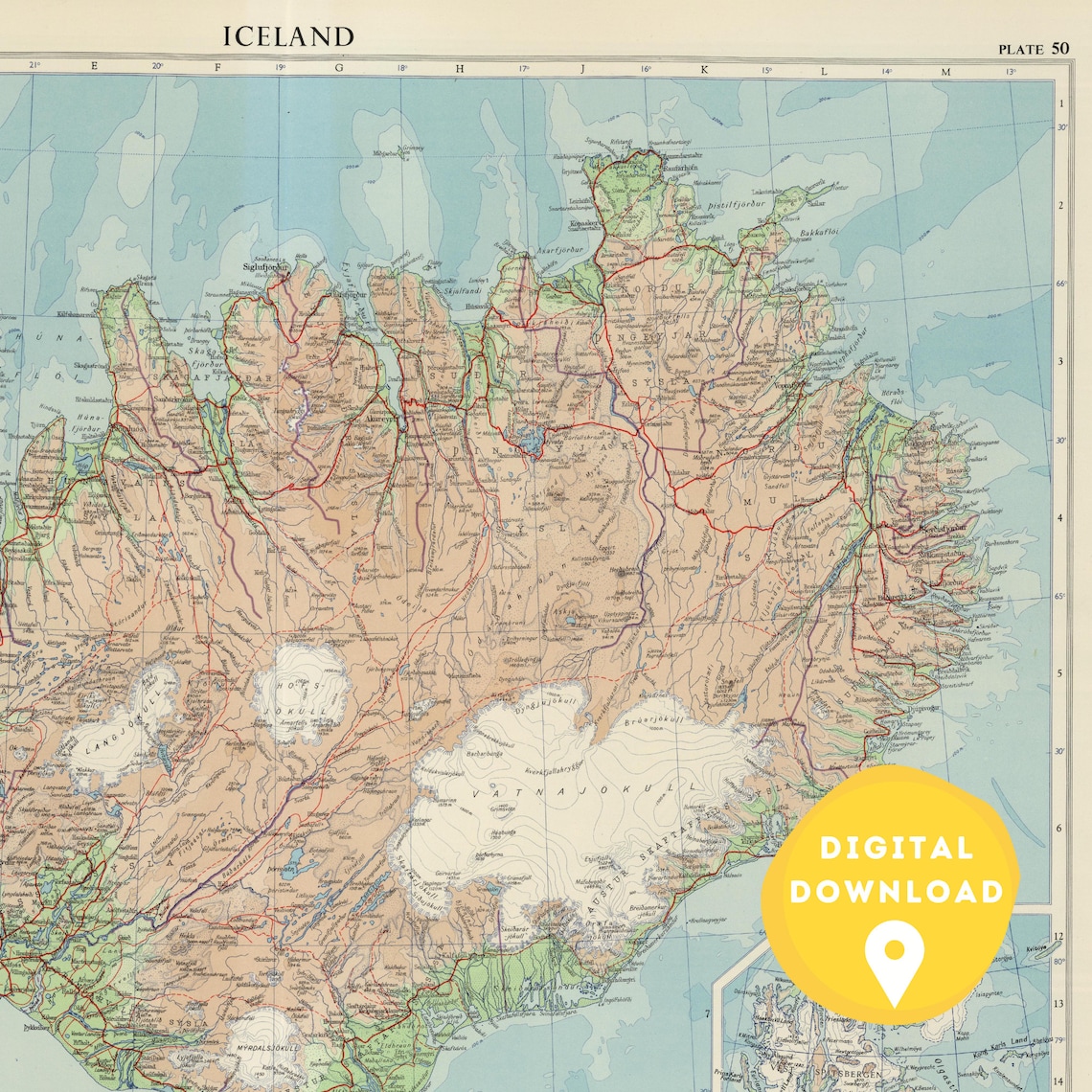 Map of Iceland Iceland Map Print - Il 1140xN.5779024608 4qi9 