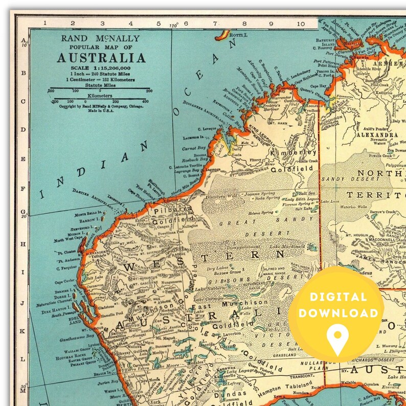 Map of Australia Printable Australia - Il 794xN.4540647087 69vo 