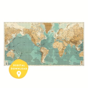 World Map Poster, world atlas, printable map, world map countries, world map wall art, antique world map poster, vintage world map, map, art