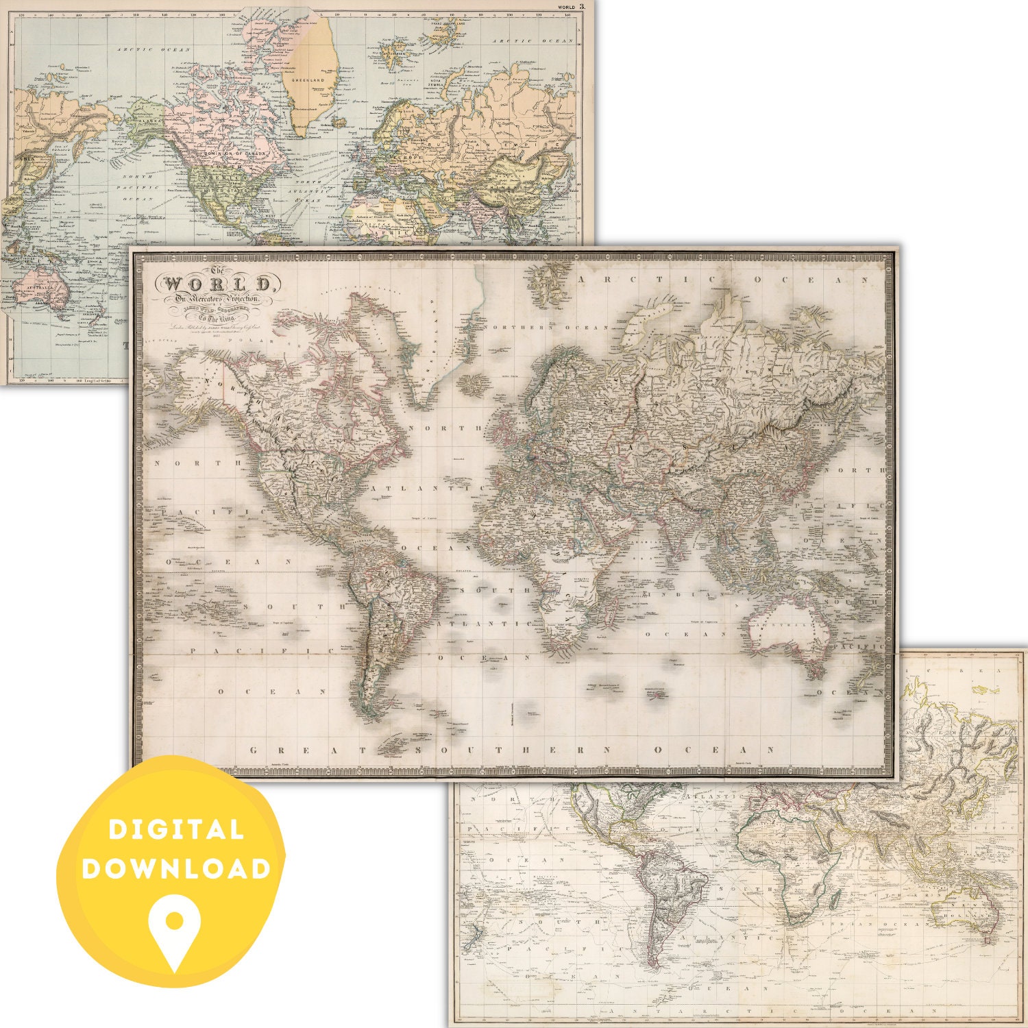 1920s world map - Etsy 日本