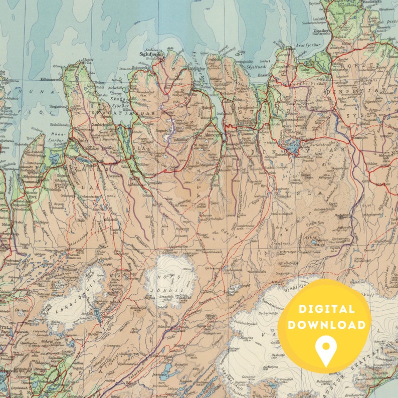 Map of Iceland Iceland Map Print - Il 794xN.5779024486 H0sz 