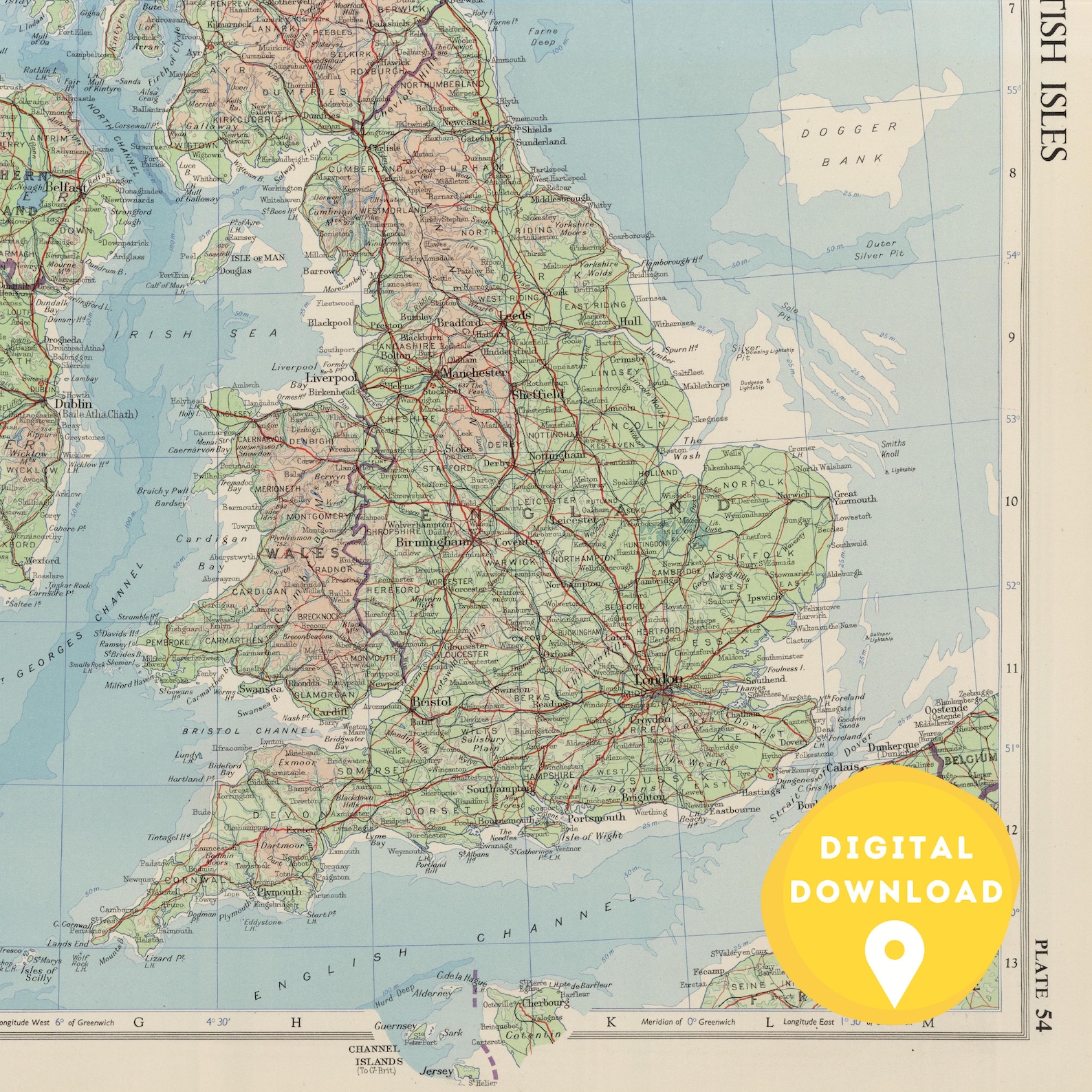 Hochdetaillierte Physische Karte Von Großbritannien Und Irland, Im