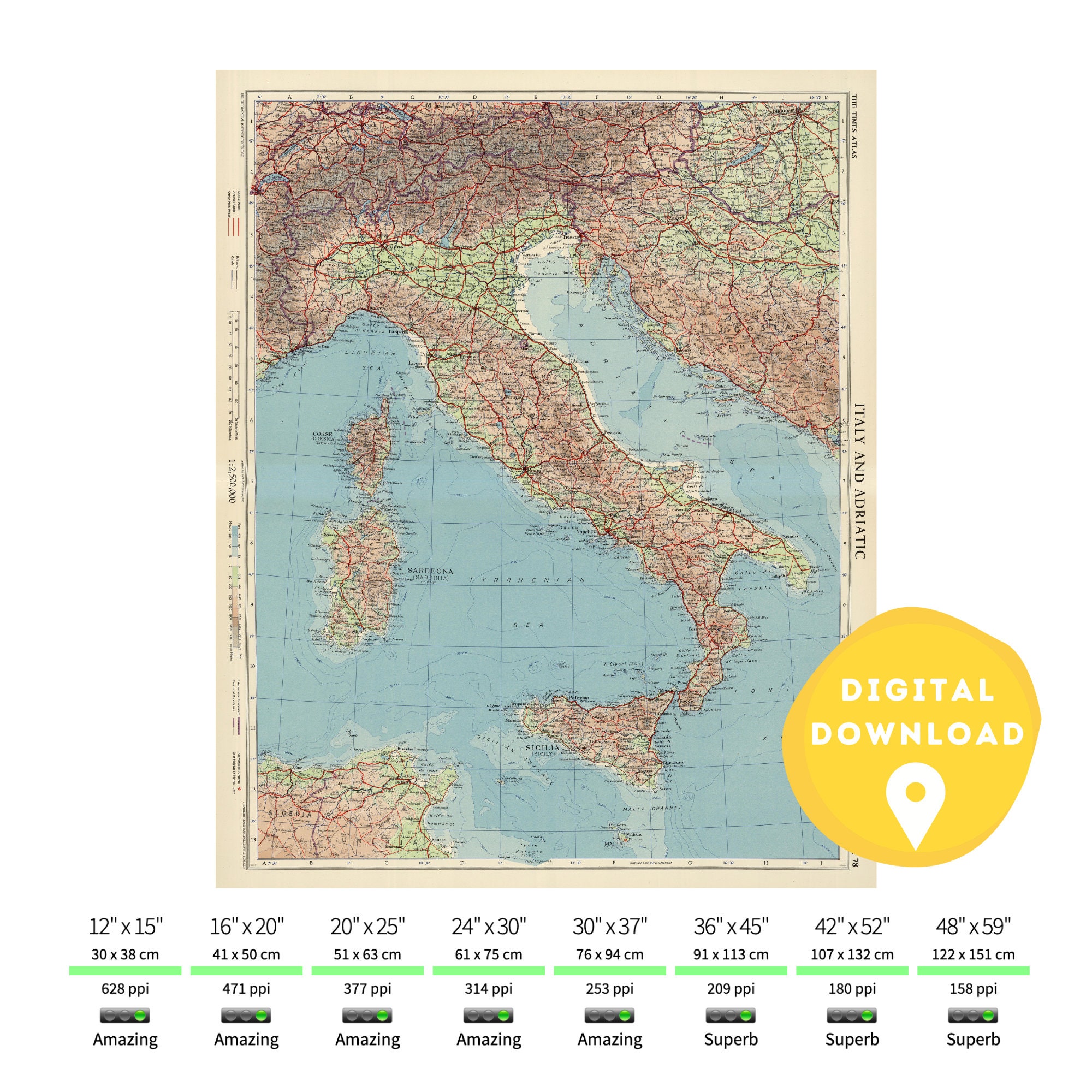 Italy地図 EURO MAPシリーズ 全土&主要都市を網羅 il_fullxfull.5784124738_dwd6.jpg