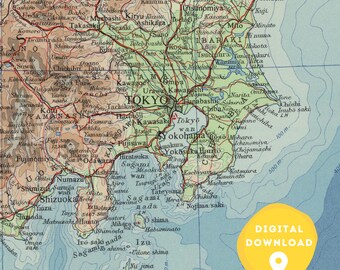 Vintage Japan Map Print: Detailed Japanese Cartography
