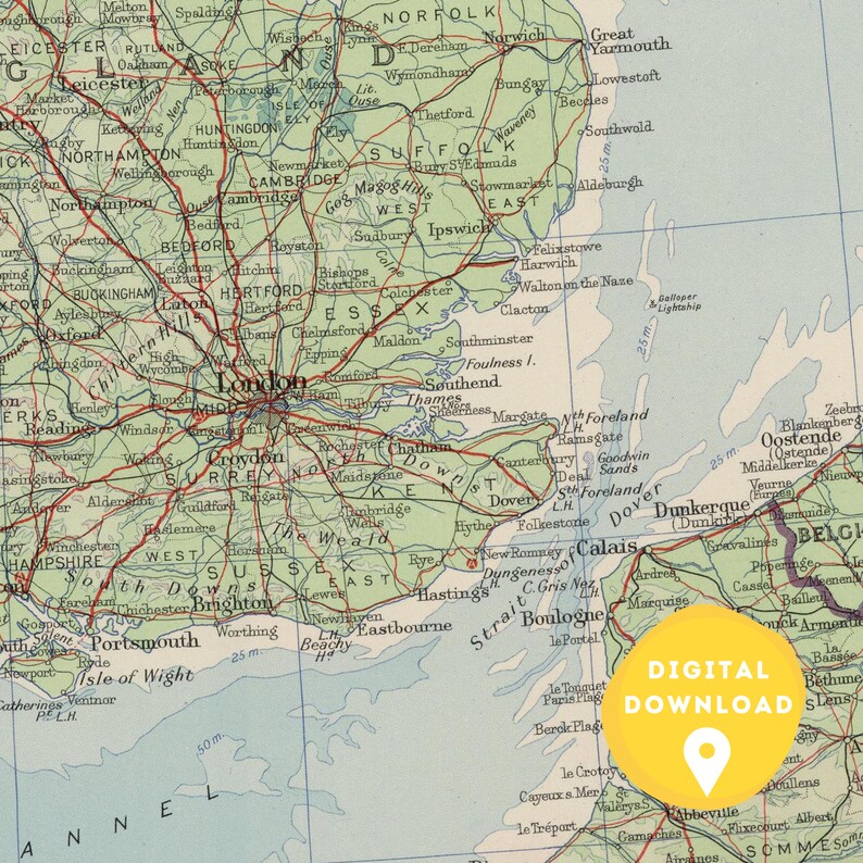 Map of UK, Printable British Map, UK Map Poster, United Kingdom Map, UK ...