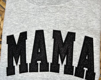 Mama sweatshirt glitter embroidered mama sweatshirt nurse sweatshirt gift for mom embroidered sweatshirt mom era boho modern mama gift