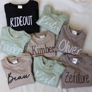 Custom embroidered baby sweatshirts, part of a mommy and me sweatshirt set