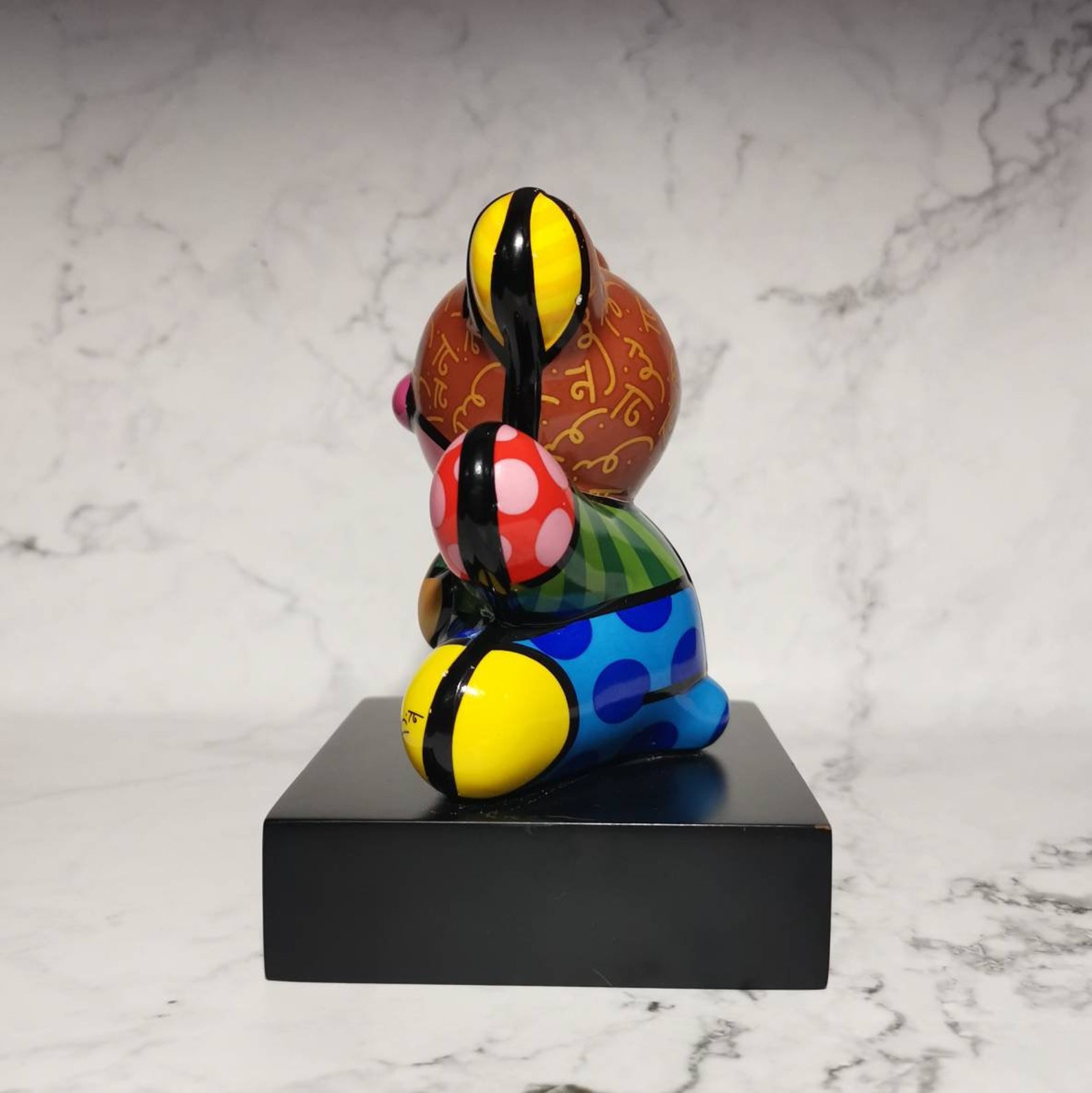 El Oso por Romero BRITTO Porcelana y Base de Madera | Etsy