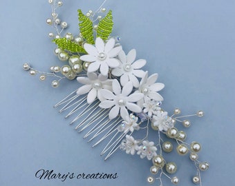 Hair accessories, accessories for wedding, hair comb, floral accessories, wedding floral headpiece.