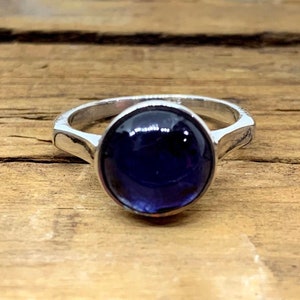 Blue Sapphire Ring, Sapphire cabochon, 925 Sterling Silver Ring, Handmade Gemstone Ring, Sapphire Silver Ring For Her, September Birthstone