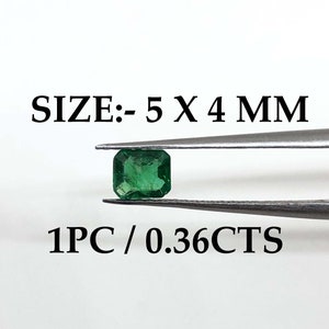 0.36 Ct Natural Emerald Top Quality Square Octagon Shape Size 5x4 mm Cut Faceted Beautiful Unique Quality Loose Gemstone Best For Jewelry