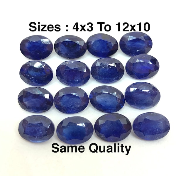 Blue Sapphire Oval Shape, Cut Faceted, Loose Gemstone, Size 4x3 / 5x3 / 5x4 / 6x4 / 7x5 / 8x6 / 9x7 / 10x8 / 11x9 & 12x10mm Best Seller Item