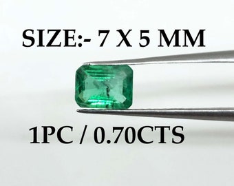 0.70 Ct Emerald Top Quality Octagon Shape SIZE 7x5 mm Cut Faceted Beautiful Unique Quality Loose Gemstone Best For Ring Size Making Jewelry