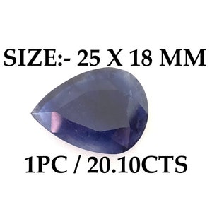 20.10 Ct Blue Sapphire Pear Shape Size 25x18 mm Cut Faceted Loose Gemstone #  Perfect For Making Sapphire Jewelry # AAA Quality Sapphire