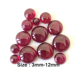 Red Ruby Round Cabochon Loose Gemstone Size 3mm, 4mm, 5mm, 6mm, 7mm, 8mm, 9mm, 10mm, 11mm & 12mm Best Seller Item Of Shop Best For Jewelry